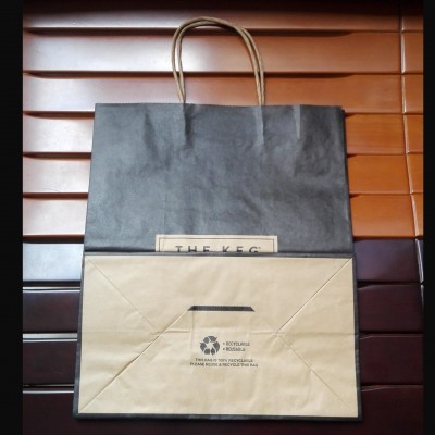 Large Bottom Twist Handle Bag Kraft Paper